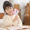 Pink packaging box unicorn-shaped bubble stick children's toy, educational bubble magic tool details Picture